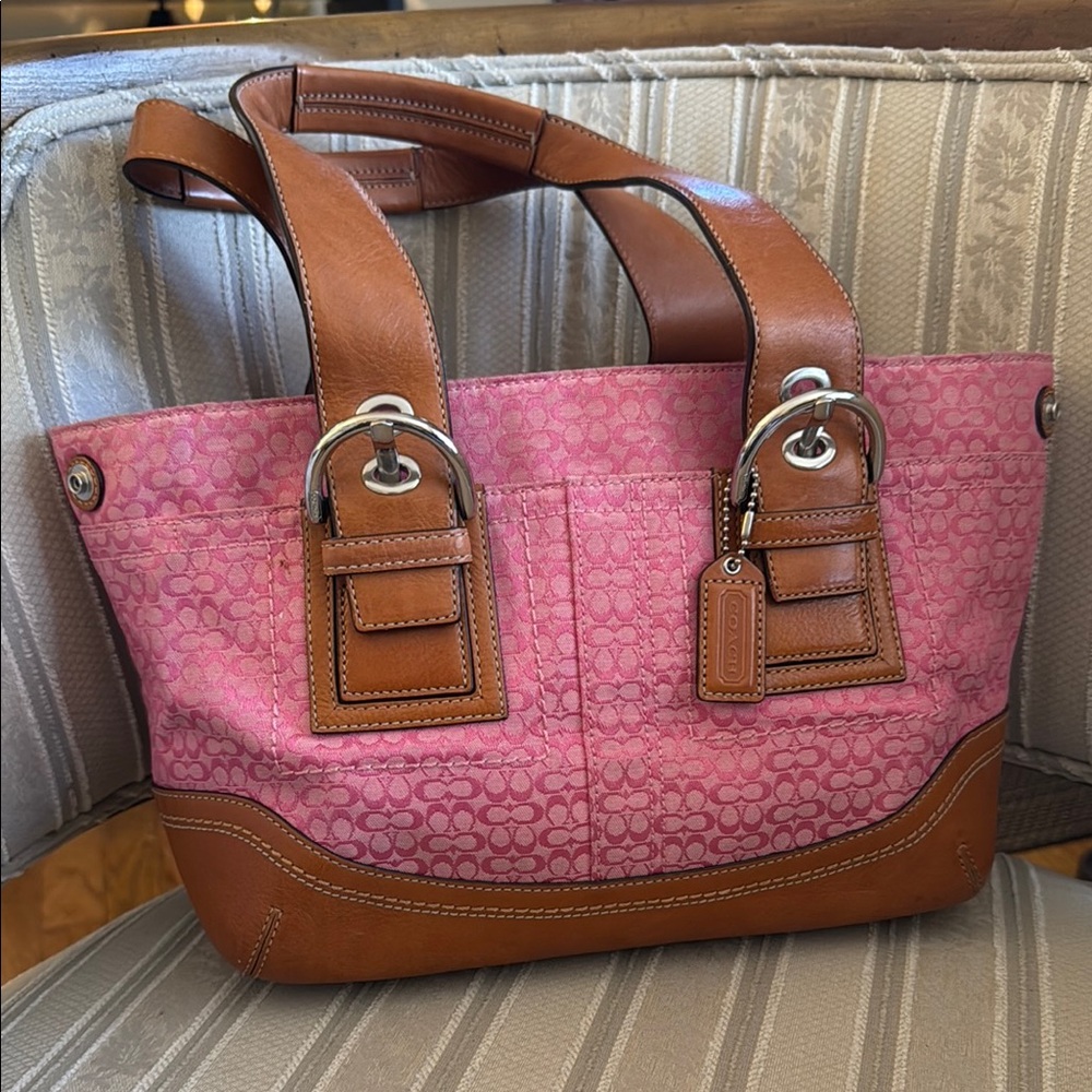 Coach Pink and Brown Women's Bag
